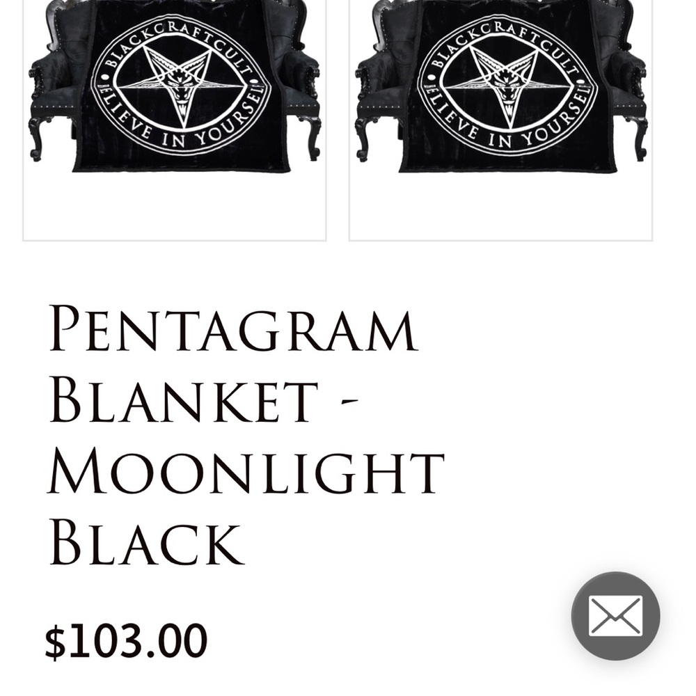 Blackcraft Cult Black Pentagram Blanket
